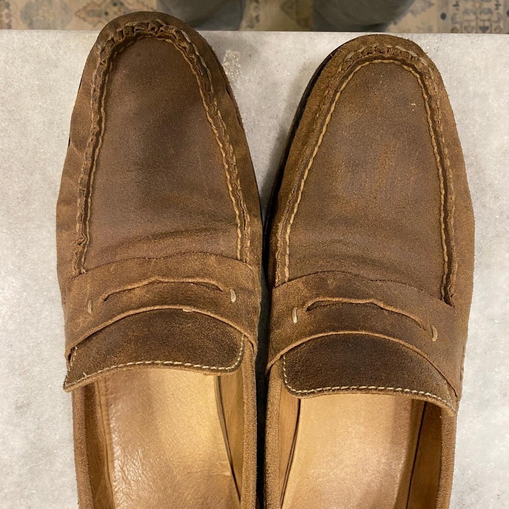 Brown suede Frye loafers, 80551 model. Size 10.5 D